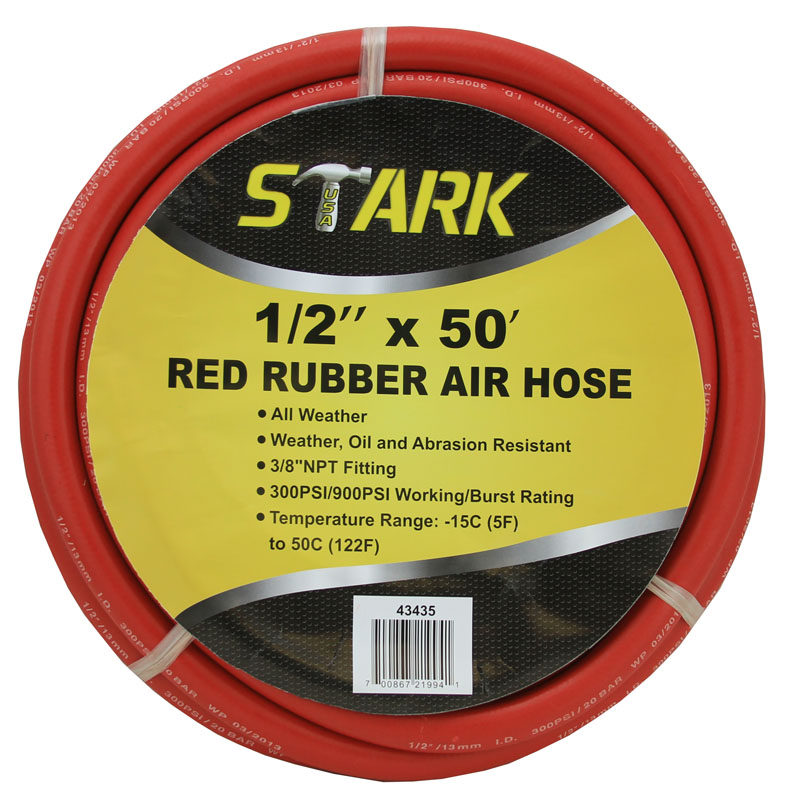 1/2"X50' RED RUBBER AIR HOSE