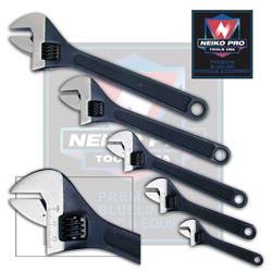 5 PC CrV Black Adjustable Wrench SET Neiko Pro