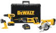 DeWALT DC4CPKA Heavy-Duty 18V Cordless Compact Drill/Driver/Trim Saw/Reciprocating Saw/Pivot Light Combo Kit