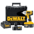 DeWALT DW057K-2 Heavy-Duty 18V 1/2'' Square Drive Cordless Impact Wrench Kit